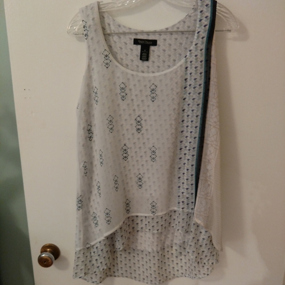WHBM High/Low Chiffon Sleeveless Tank